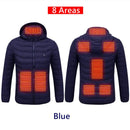 Männer 9 Bereiche Beheizte Jacke USB Winter Outdoor Elektrische Heizjacken Warm Sprots Thermomantel Kleidung Beheizbare Baumwolljacke