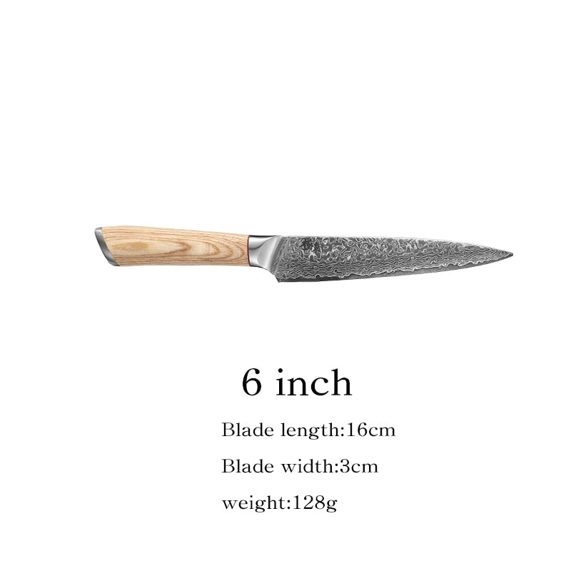 67-lagiger Stahl V Gold 10 Damaskus Küchenmesser Koch Gyuto Santoku Cleaver Schälsteak Slicing Utility Boning Lachs