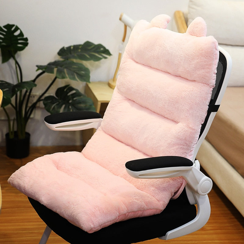 Chair One-piece Cushion Office Sedentary Butt Mat Student Seat Back Cushions Waist Support  Bedside Mats Chair Backrest Washable