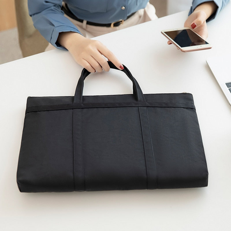 Fashion Women's Briefcase Bag A4 Document Bags Female Book Handbag Women 14" Laptop Briefcases Neutral Office Commuter Bag 2022
