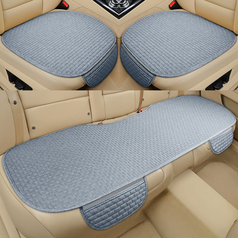 Car Seat Cover Front/ Rear/ Full Set Choose Car Seat Protector Cushion Linen Fabric Car Accessories Universal Size Anti-slip