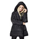 FTLZZ Winter Damen Jacken 90% weiße Entendaunen Parkas lose Kapuzenmäntel mittellang warm lässig rosa Schnee Outwear