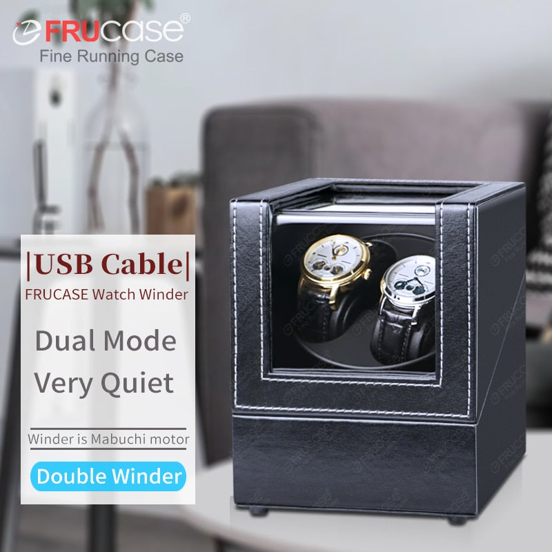 [Newly Upgraded] FRUCASE PU Watch Winder for Automatic Watches Watch Box 1-0 / 2-0