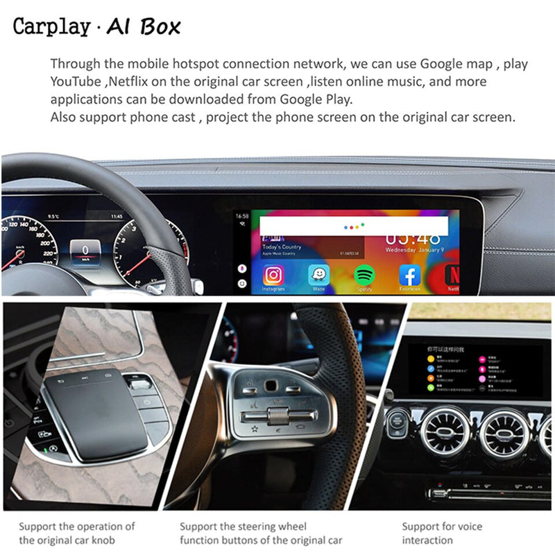 Nueva actualización 4 + 64G Carplay Box Universal Car Android System Car-Play AI USB Dongle