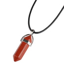 Colgante de piedra Natural LFPU, collar con colgante de piedra de cristal con punto curativo en forma de bala, joyería para mujer