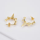 Andywen 100% 925 Sterling Silber Schwarz Emaille Schwarz Zirkon Lange Spike Creolen Piercing Ohrringe Anhänger Damen Luxus CZ Schmuck