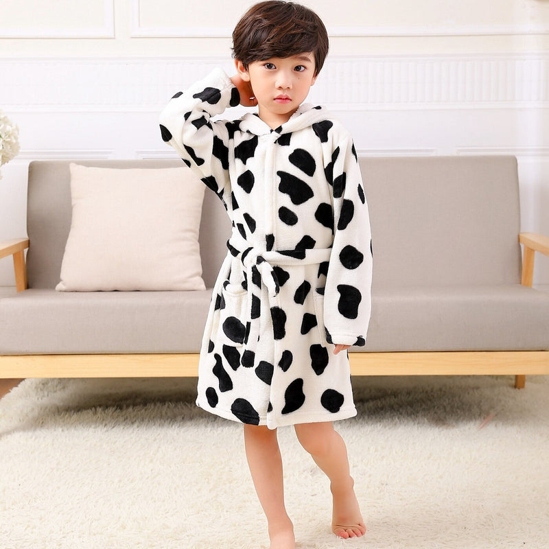 Kids Robes Winter Warm Robe For Boys Girls Child Bathrobe Fleece Bath Robe Children 2 to 8 Years Sleep Wear