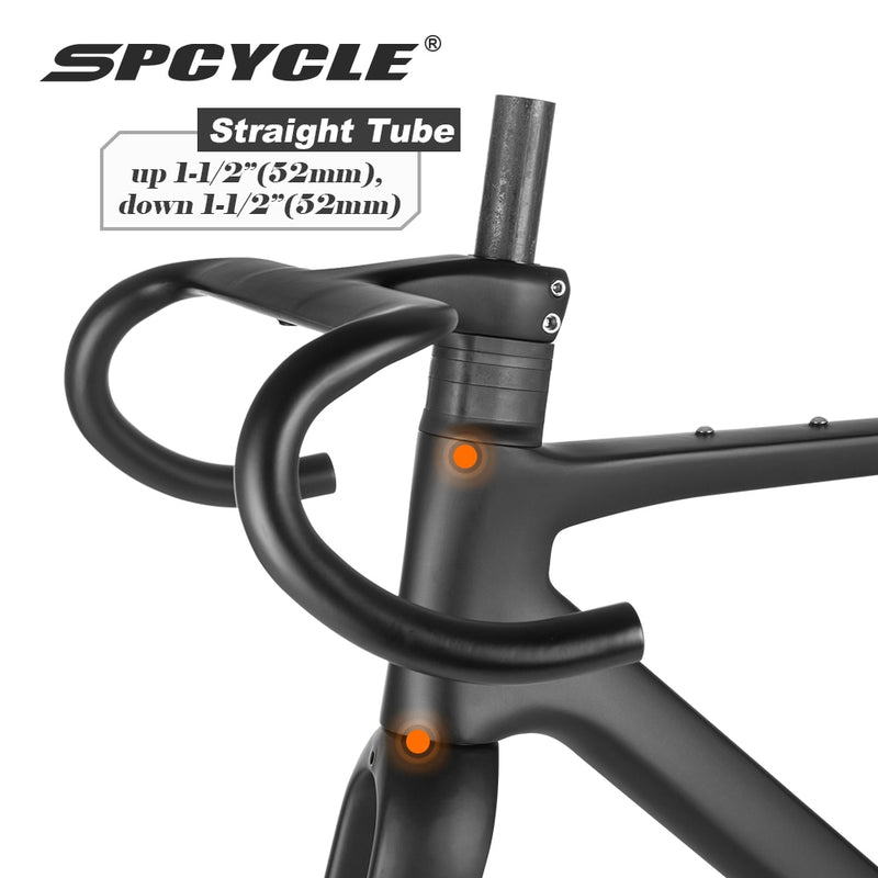 Cuadro de grava de carbono completo Spcycle T1000 700C, cuadro de bicicleta de carretera con freno de disco, todo el Cable interno, cuadro de bicicleta de grava ligero