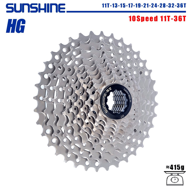 SUNSHINE Fahrradkassette 8/9/10/11/12Speed ​​Freilauf 32/36T/40T/42T/46T/50T/52T Ritzel HG Struktur Schwungrad Für SHIMANO/SRAM