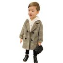 Winter Grid Jacken Jungen Mädchen Woolen Zweireiher Baby Boy Trenchcoat Revers Herbst Kinder Oberbekleidung Mäntel Frühling Wollmantel