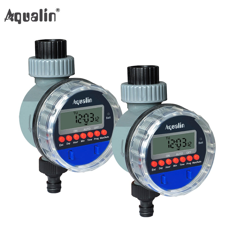 2pcs  Electronic LCD Display Home  Ball Valve  Water Timer Garden Irrigation Watering Timer Controller System