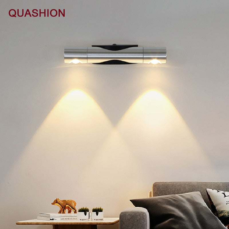 Led Adjustable Dual-head Rotatable Aluminum Wall Lamp Bedroom Bedside Living Room Corridor Lamps Spotlights Decor Ambient Lamps