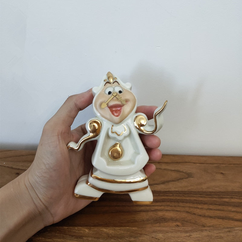 Promotion! Cartoon Beauty And The Beast Tea Set Mrs Potts Teapot Chip Cup Sugar Bowl Cogsworth Pot Coffee Birthday Xmas Gift