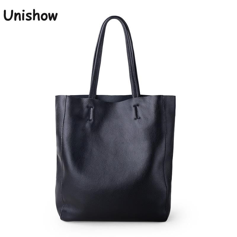 Einfache Casual Leder Frauen Umhängetasche Luxusmarke Designer Echtes Leder Dame Handtaschen Pendlertasche Große Weibliche Totes Tasche