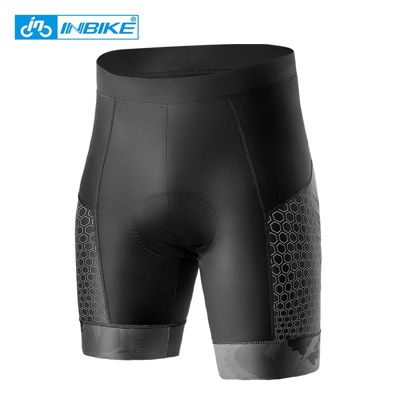 INBIKE 3D almohadilla gruesa pantalones cortos de ciclismo a prueba de golpes MTB pantalones cortos de bicicleta de verano para hombres pantalones cortos de bicicleta de carretera medias reflectantes SA003