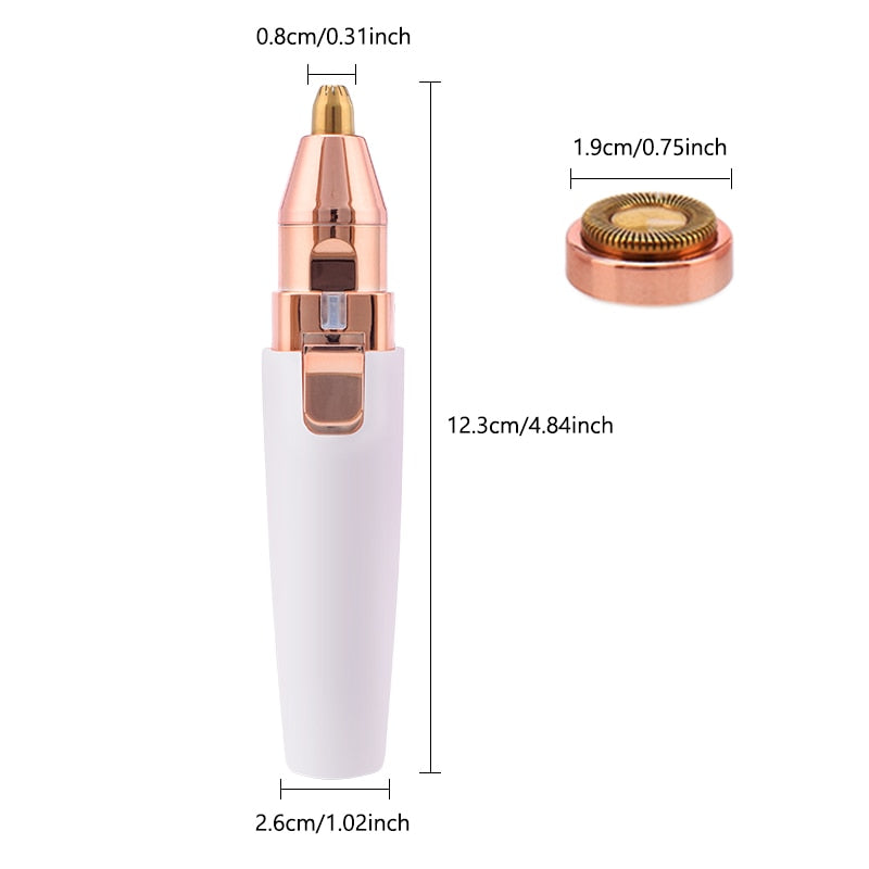 2 In 1 Electric eyebrow trimmer USB Rechargeable hair remover women shaver  LED light lady Epilator Razor face Makeup Tool