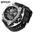 SANDA Marke Herrenuhr Military Outdoor Sports Wasserdichte Uhren Dual Display Quarz LED Digitaluhr Relogio Masculino