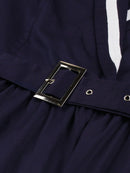 Tonval estilo Vintage abrigo cinturón elegante plisado otoño vestido mujer 2022 invierno bata mujer 3/4 manga vestidos de algodón