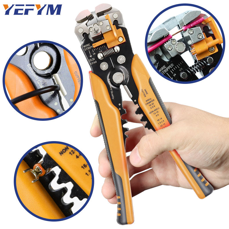 Wire stripper pliers 0.25-6mm²/10-24AWG YE-1 cable cutter practical electric automatic Multifunctional Repair crimping Tools