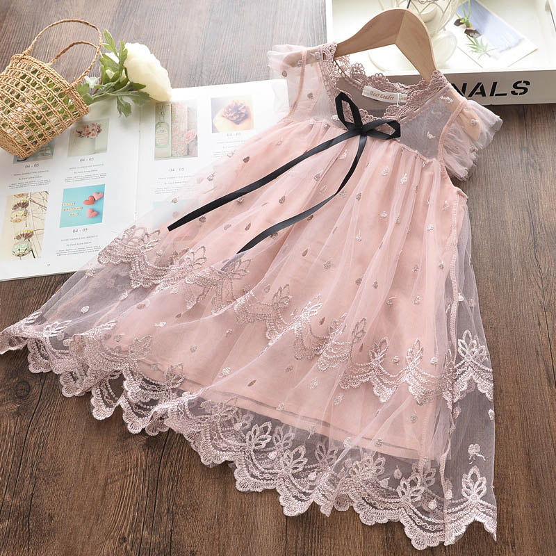 Oso líder niñas princesa vestido nuevo verano niños Vestidos de fiesta elegante unicornio bordado vestido niños ropa Vestidos 3 7Y