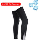 ROCKBROS Anti UV400 Cycling Leg Warmers Compression Knee Pad Protector Leg Sleeves Outdoor Sports Safety Soccer Running Leggings