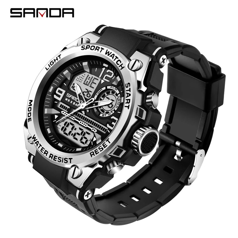 SANDA 2021 Top-Marke Herrenuhren 5ATM Wasserdichte Sport Militär Armbanduhr Quarzuhr für Herren Uhr Relogio Masculino 6024