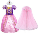 Mädchen Rapunzel Kleid Kinder Sommer Tangled Fancy Prinzessin Kostüm Kinder Verkleidung Geburtstag Karneval Halloween Party Kleidung 2-8T