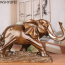 Estatua de resina de elefante elegante Feng Shui, estatuilla de riqueza de la suerte, adornos artesanales, regalo para decoración de escritorio de oficina en casa