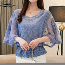 Mode Frauen Blusen Frühling Neue Chiffon Bluse Baumwolle Rand Spitze Blusen Shirt Schmetterling Blume Frauen Shirt Tops Blusas 4073 50