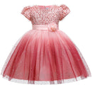 Pegeant Pailletten Backless Kinderkleider für Mädchen Hochzeitsfeier Prinzessin Kleider Baby Mädchen Erstkommunion Layered Tutu Kleider
