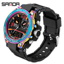 SANDA Marke Herrenuhr Military Outdoor Sports Wasserdichte Uhren Dual Display Quarz LED Digitaluhr Relogio Masculino