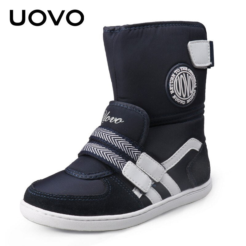 Gran oferta, zapatos de marca UOVO para niños, calzado de invierno, moda para niños, botas cortas cálidas para niñas, talla