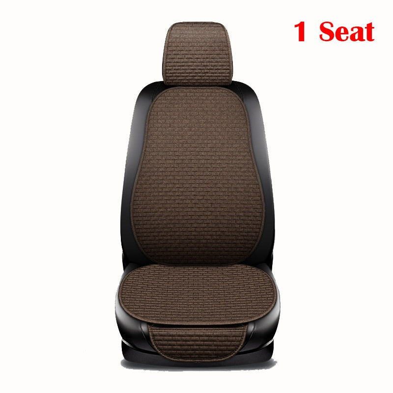 Car Seat Cover Front/ Rear/ Full Set Choose Car Seat Protector Cushion Linen Fabric Car Accessories Universal Size Anti-slip