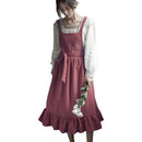 Delantales de cocina de lino y algodón Retro para mujer