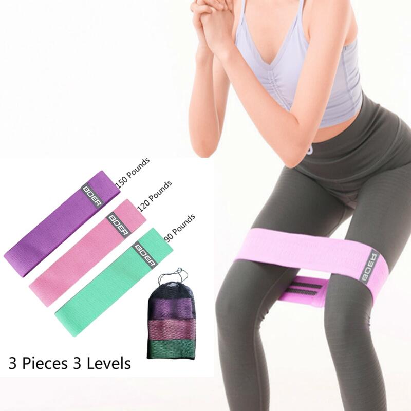 3 teile/satz 90-150LB Widerstandsbänder Set Zugseil Gummi Elastische Bänder für Fitness Gym Ausrüstung Übung Yoga Workout Booty Band