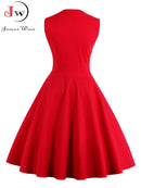 S-4XL Frauen Robe Retro Vintage Kleid 50er 60er Rockabilly Dot Swing Pin Up Sommer Party Kleider Elegante Tunika Vestidos Lässig