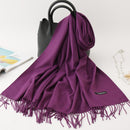 2022 Winter Scarf Solid Thick Women Cashmere Scarves Neck Head Warm Hijabs Pashmina Lady Shawls And Wraps Bandana Tassel