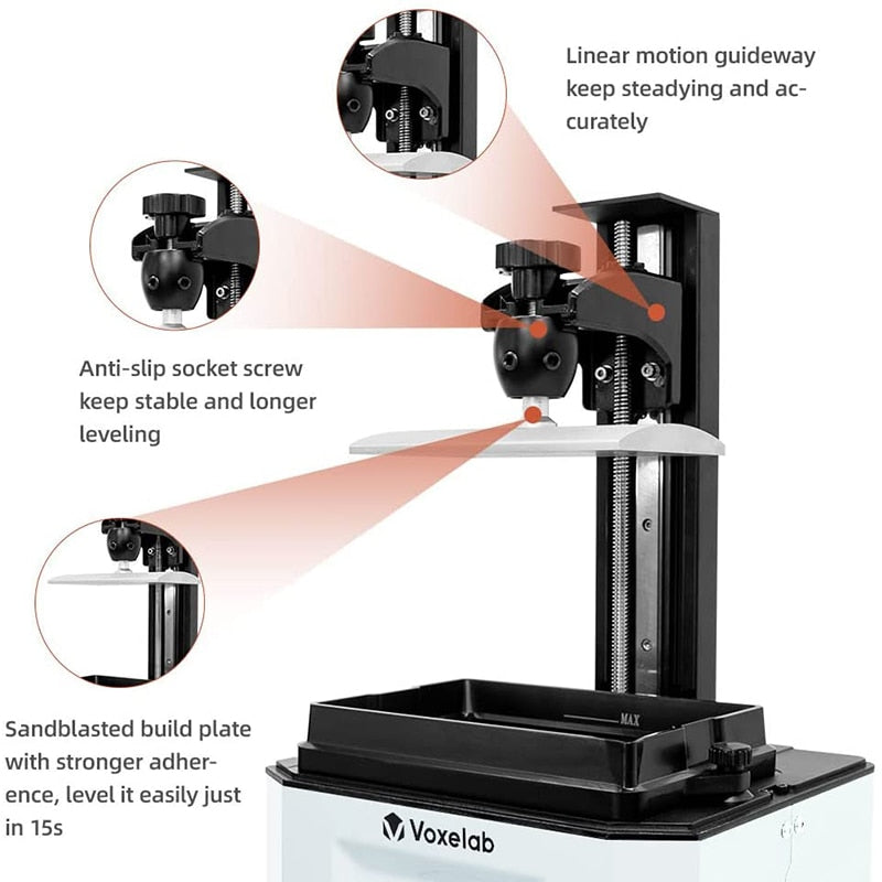 Voxelab Proxima 6.0 Mono-LCD-3D-Drucker UV-Harzdrucker 2K-Monochrom-Bildschirm 3D-Druck Hochgeschwindigkeits-SLA-3D-Drucker
