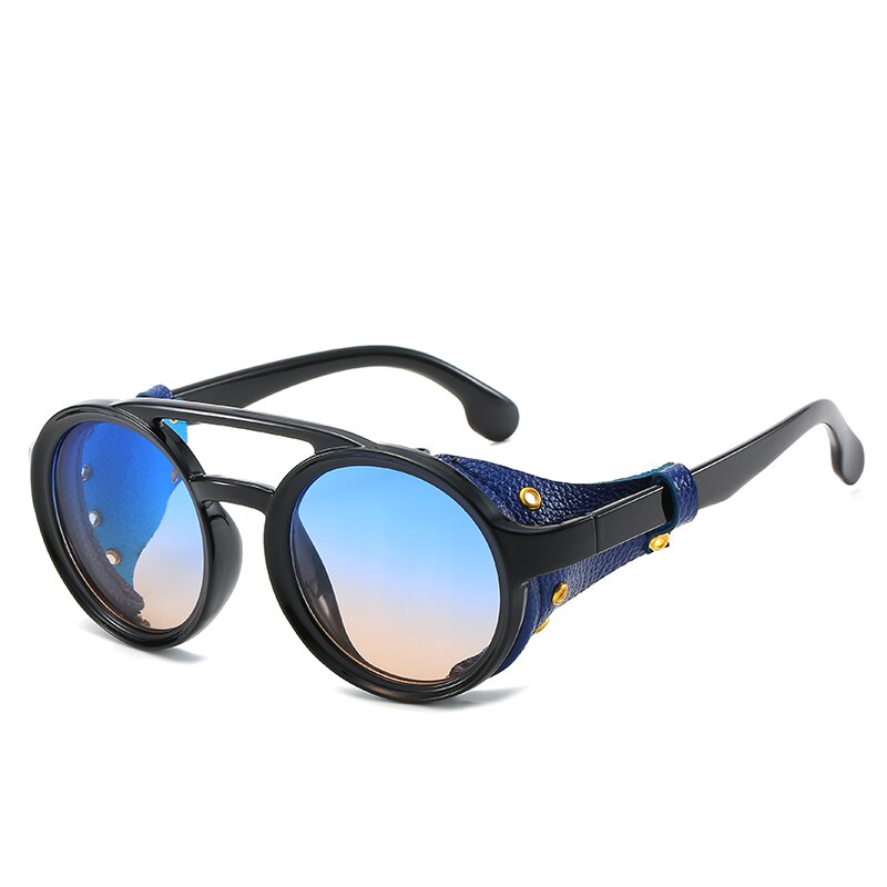 Steampunk gafas de sol redondas diseño de marca mujeres hombres Vintage Steam Punk gafas de sol UV400 gafas de sol gafas de sol