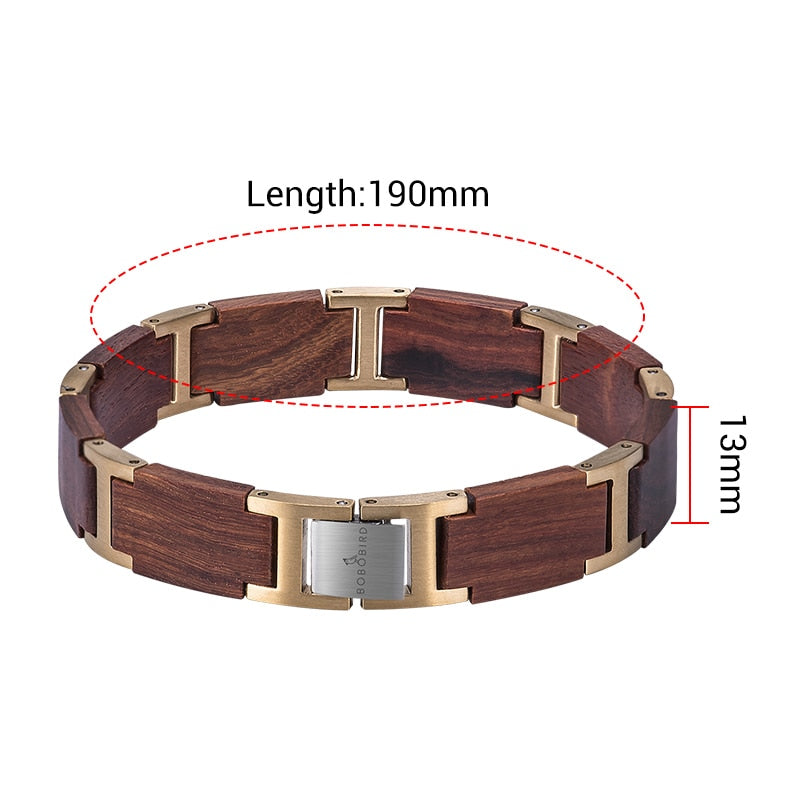 BOBO BIRD Wood Bracelet for Men Women Links Bracelet Charm Bangle Jewelry Gift pulsera hombre Length  Adjustable Great Gifts