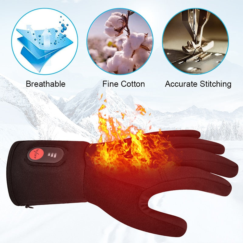 Savior Winter Men's Heating Gloves  Electric Heated Ski Gloves Women Warm Cycling Heatable Liner Heated Mitten for Sports SW04