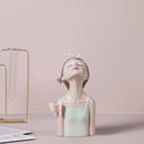 ARTLOVIN Schmetterlings-Fee-Figuren Mädchen-Figuren Kunstharz-Tischstatuen kreative Charaktere mit goldenem Metall-Tablett Heimdekoration Handwerk