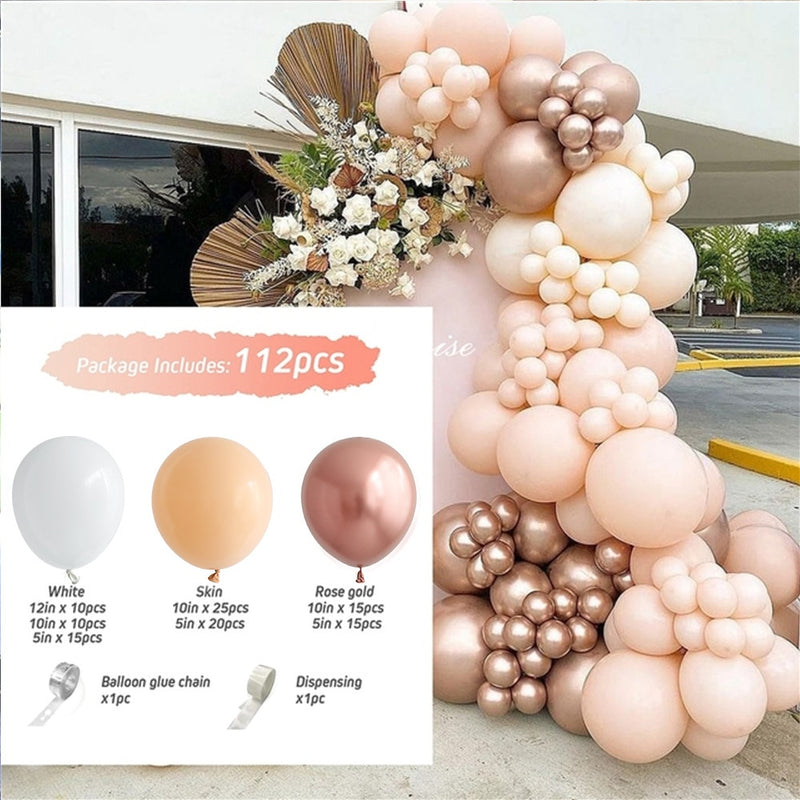 Hot Pink Ballon Girlande Arch Kit Schmetterling Aufkleber Chrome Rose Gold Latexballons für Geburtstag Hochzeit Baby Shower Dekoration