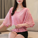 Mode Frauen Blusen Frühling Neue Chiffon Bluse Baumwolle Rand Spitze Blusen Shirt Schmetterling Blume Frauen Shirt Tops Blusas 4073 50