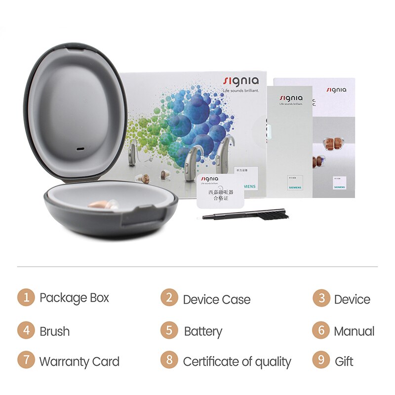 SIEMENS Signia Invisible Hearing Aids 8 Channel Programmable Digital Hearing aid Phone App Adjust Hearing aids Ear Care Original