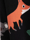 Suéteres con bordado de dibujos animados para mujer, suéter Kawaii de manga larga con cuello redondo, suéter de punto suelto, Tops femeninos de invierno 2020