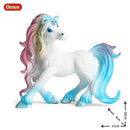 Oenux Classic Mythical Rainbow Pegasus Simulation Animal Original Fairy Tale Fly Horse Action Figures Model PVC Educational Toys