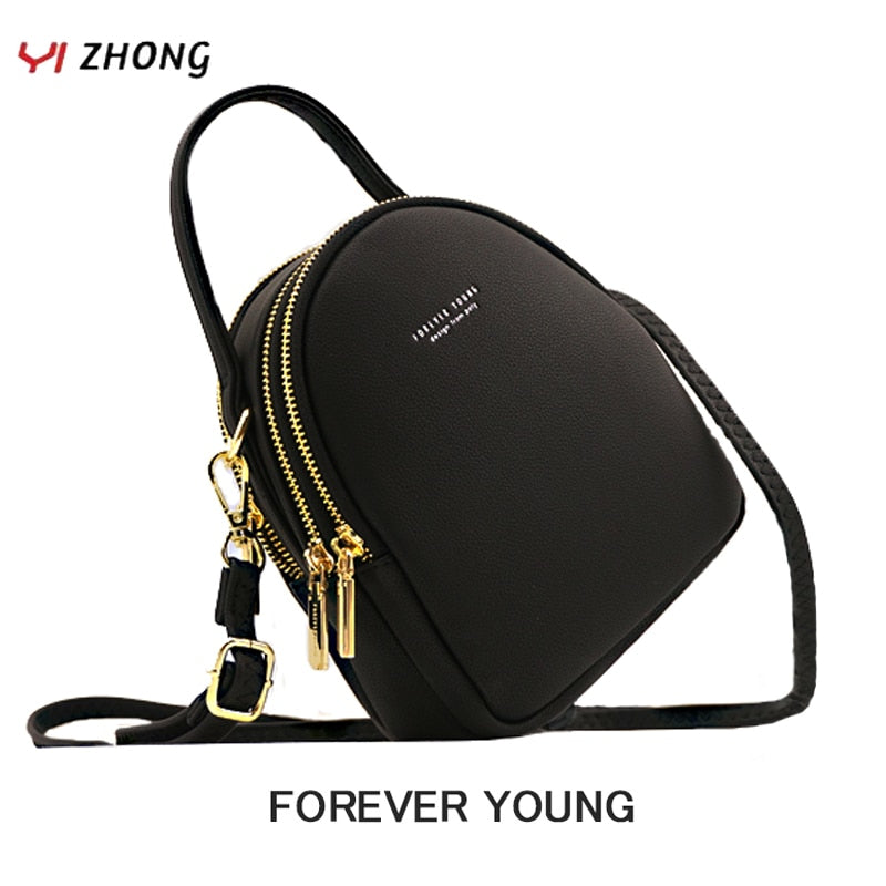 Mini mochilas de cuero YIZHONG, monedero para mujeres, bolso de libros multifunción de lujo, bolso de hombro, Mochila escolar pequeña, Mochila