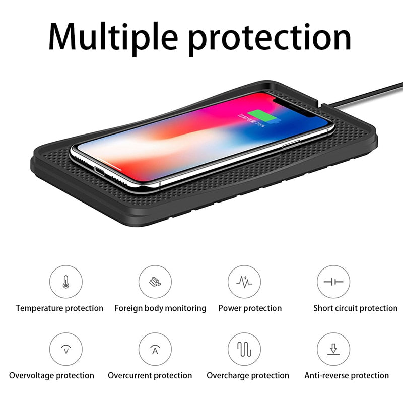 10W Wireless Car Phone Charger Fast Charging pad mat For iPhone 11 12 13Pro XR Max Samsung S9 Xiaomi Huawei Smartphone Charger