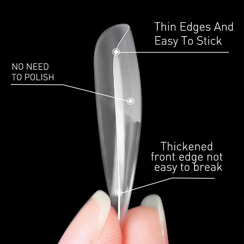 Beautilux Express Nails Soak Off Soft Traceless Gel Tips Press On DIY Nail Art Fake Nails Full Cover American Capsules 552pcs